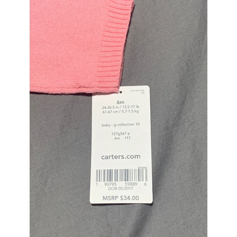 Carters Baby‎ Girl Pink Bear Knit Sweater Jumpsuit Romper 6 Months NWT 127g567